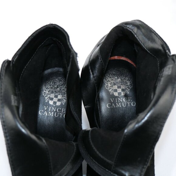 Vince Camuto Womens Zandra Boot Size 8 Black Suede Bootie Wedge Heel Elegant - Picture 11 of 12